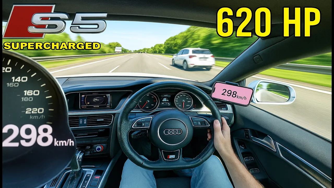620HP Audi S5 B8 4.2 V8 SUPERCHARGED | 100-200 SOUND & TOP SPEED on AUTOBAHN