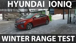 Hyundai Ioniq 90 km/h, 56 mph winter range test