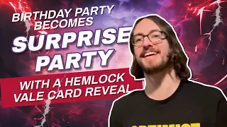 Birthday party becomes SURPRISE party for Stephen with an Arkham LCG Hemlock Vale card reveal!