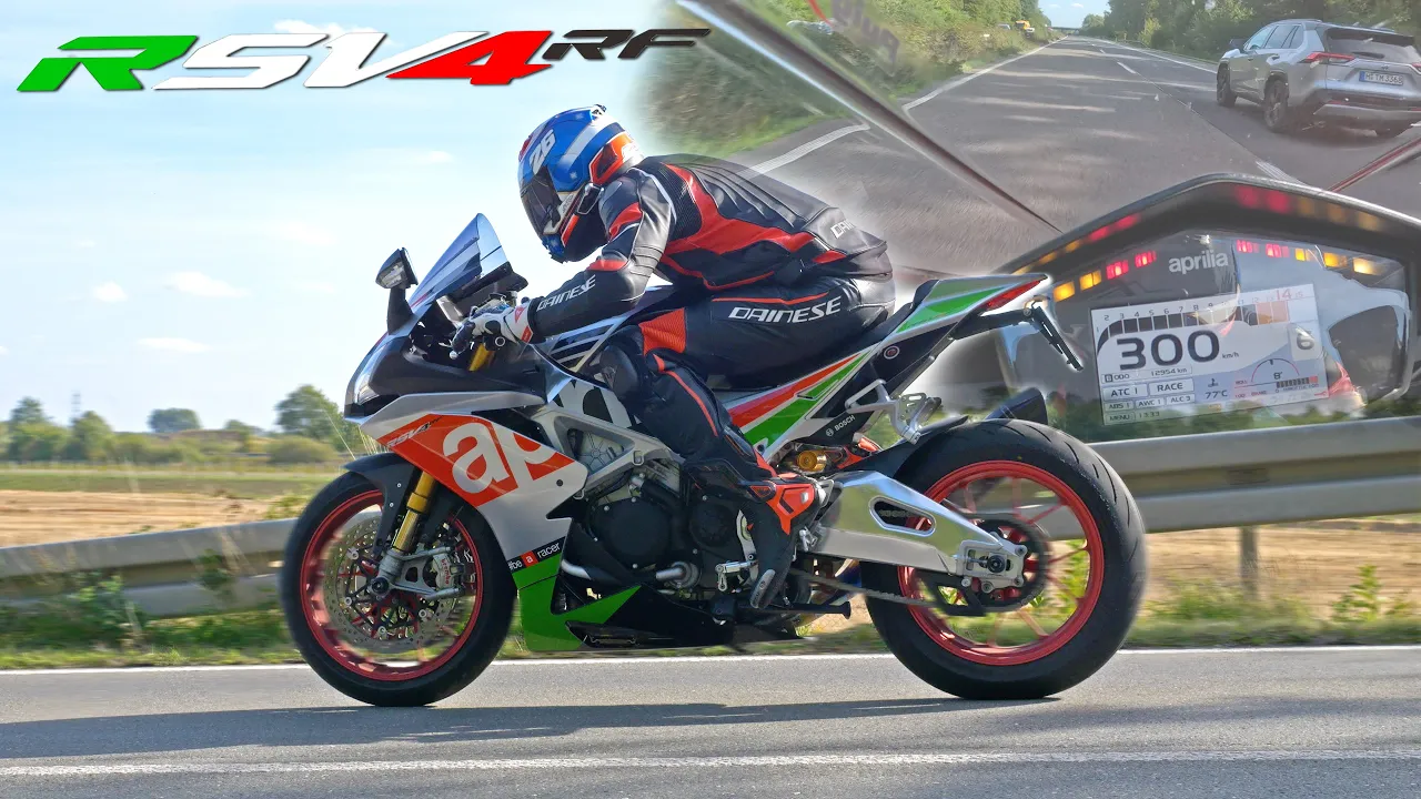 Aprilia RSV4 RF Akrapovic *CRAZY SOUND* POV on Autobahn