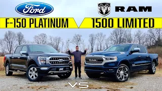 KINGS OF LUXURY! -- 2021 Ford F-150 Platinum vs. 2021 RAM 1500 Limited: Comparison