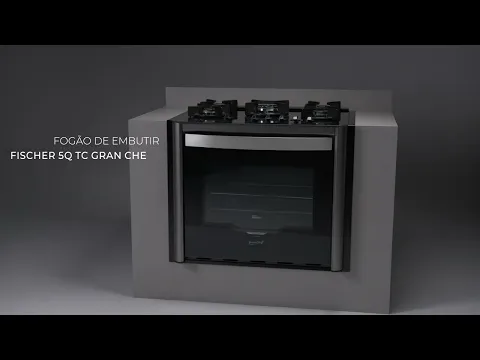 Fogão de Embutir a Gás 5 Bocas 220V Inox Gran Cheff Fischer