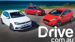 2015 Volkswagen Polo GTI v Ford Fiesta ST v Peugeot 208 GTi | Drive.com.au