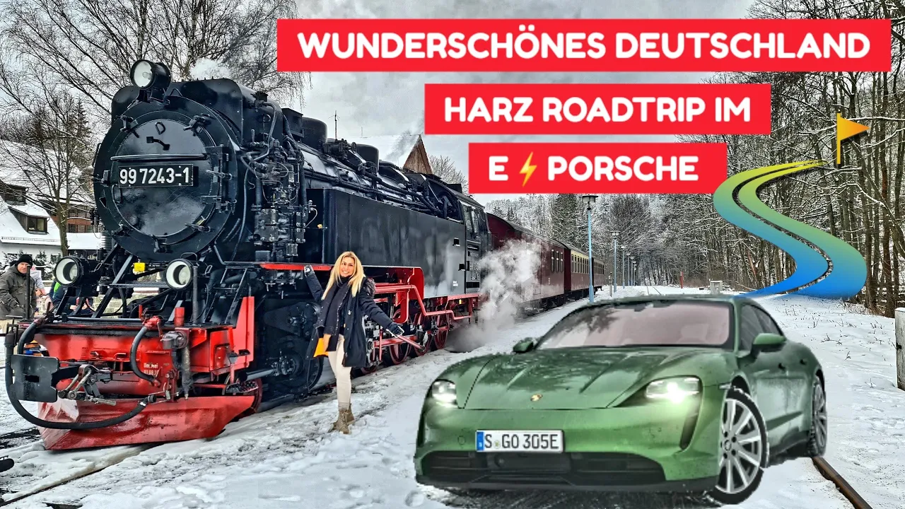 Reisetipp in Deutschland!Quedlinburg im Harz 900 km im Elektroauto Porsche Taycan & Dampflok #harz