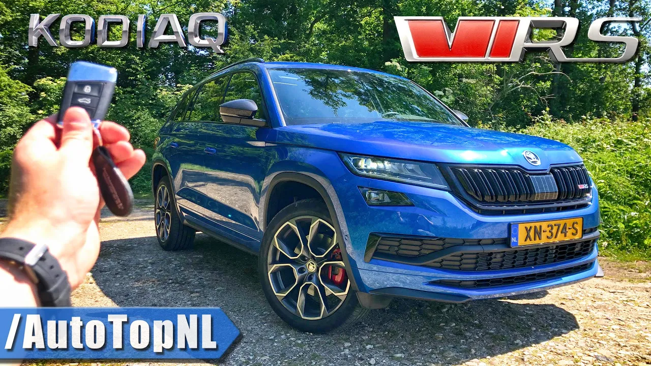 SKODA KODIAQ RS 2.0 BiTDI REVIEW POV Test Drive on AUTOBAHN & ROAD by AutoTopNL
