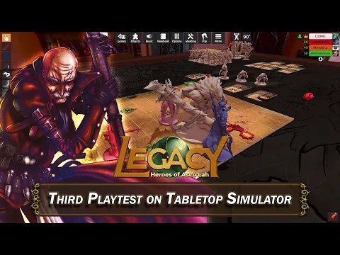 Legacy : Les héros d'Asco'Lah - Troisième session de test sur Tabletop Simulator
