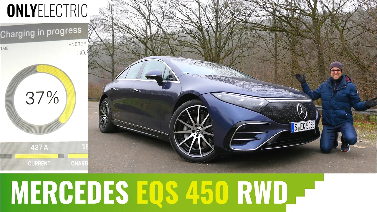 Mercedes EQS 450 - Winter Test & Charging Speed Test of the 108 kwh Battery with RWD! ⚡