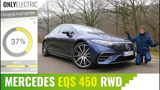 Mercedes EQS 450 - Winter Test & Charging Speed Test of the 108 kwh Battery with RWD! ⚡