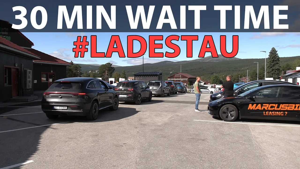 Charging queues in Norway on last day of vacation