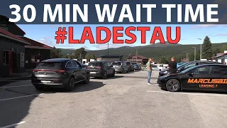 Charging queues in Norway on last day of vacation