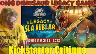 Jurassic World: The Legacy of Isla Nublar - Kickstarter Critique Review