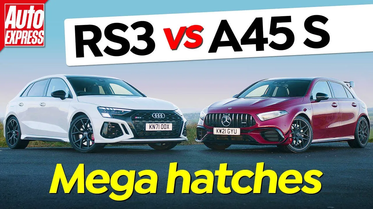 2022 Audi RS3 vs Mercedes-AMG A45 S: HEAD TO HEAD | Auto Express 4K