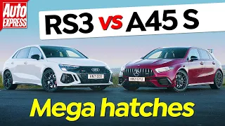 2022 Audi RS3 vs Mercedes-AMG A45 S: HEAD TO HEAD | Auto Express 4K