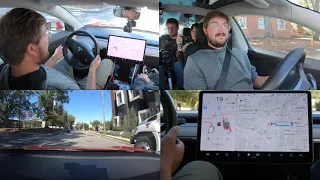 Tesla Beta Full Self-Driving Software Half Hour City Drive