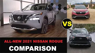 How does the ALL-NEW 2021 Nissan Rogue COMPARE to RAV4 & CR-V?? | Comparison and First Look