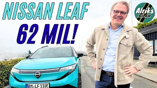 Nya Nissan Leaf går 62 mil och är modern och komfortabel. Men …