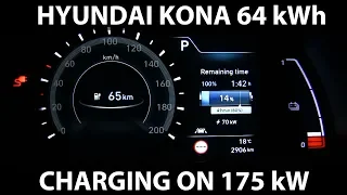 Hyundai Kona Electric charging on 175 kW charger