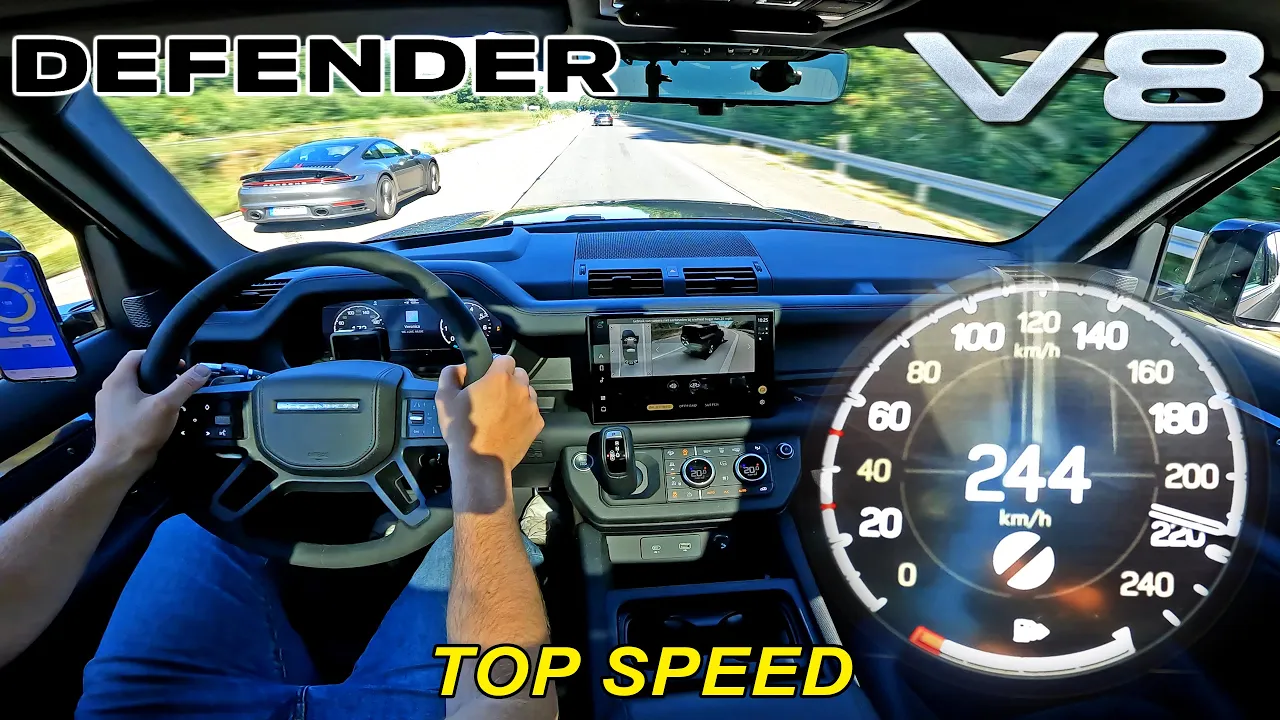 LAND ROVER DEFENDER V8 SUPERCHARGED // TOP SPEED on AUTOBAHN