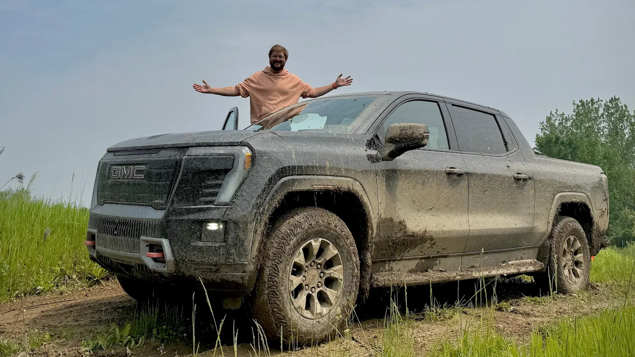 New AT4 Trim For GMC Sierra EV! My First Drive Mostly In The Mud