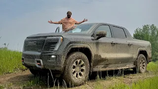 New AT4 Trim For GMC Sierra EV! My First Drive Mostly In The Mud