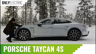 Spinning it on the ice with the Porsche Taycan 4S - OnlyElectric