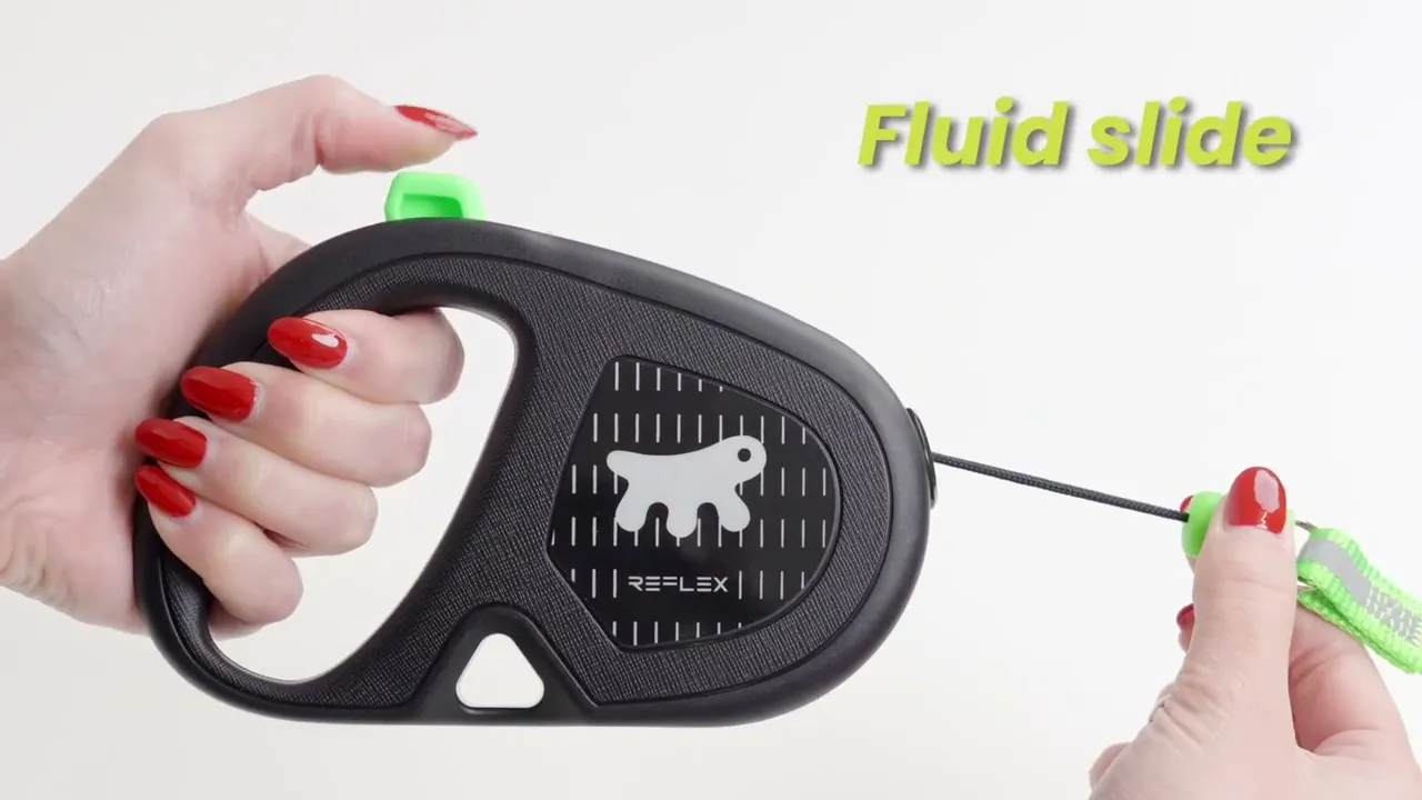 Повідець Ferplast Flippy One Reflex Cord M Green, для собак, світловідбивний, висувний 