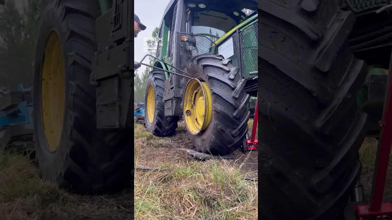 They made changing a huge tire look easy 👏 #tires #tractors #vehicles
