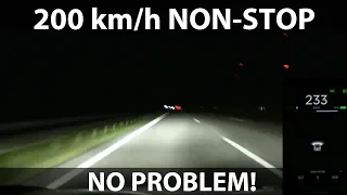 Model 3 driving 200 km/h for 45 minutes in Germany