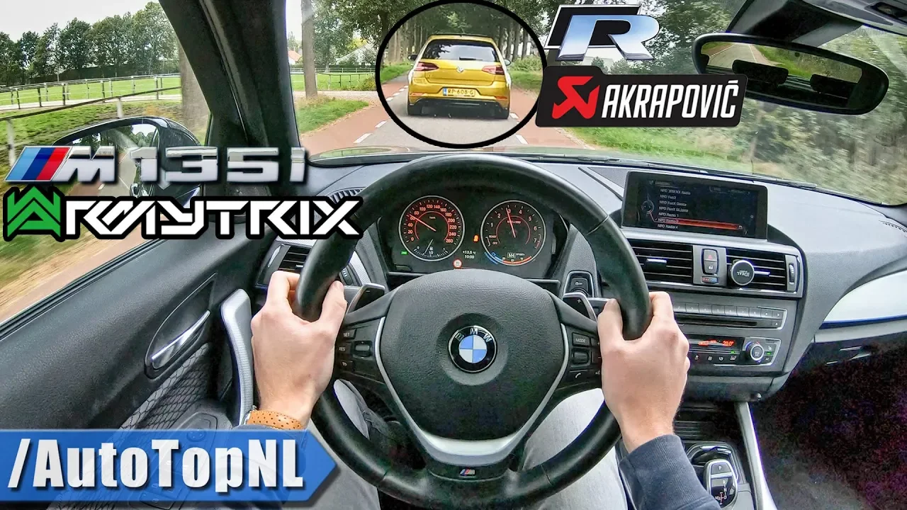 BMW M135i Armytrix POV Test Drive with Golf R Akrapovic by AutoTopNL