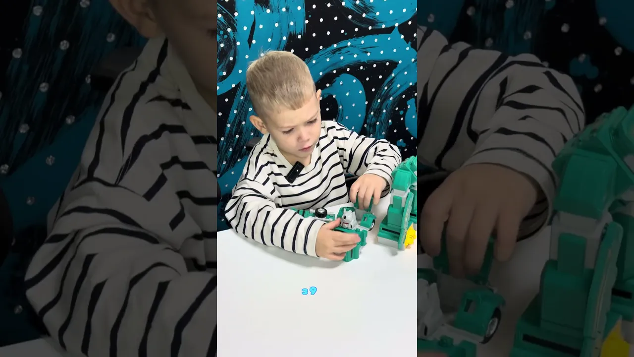 Голубой магнитный конструтор-робот 3в1