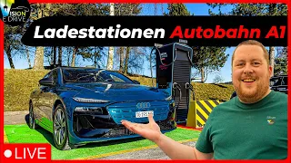 LIVE aus dem Audi A6 e-tron / Schweizer Autobahn A1 AdHoc Check Alle Rastplätze