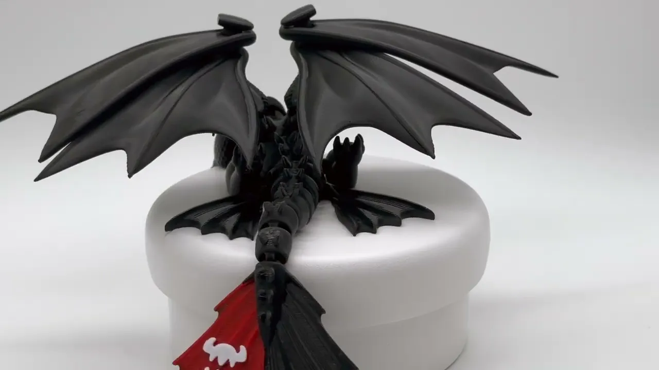Игрушка Беззубик Toothless из фильма "Как укротить дракона", 200 мм, 3D-печать FDM, черный