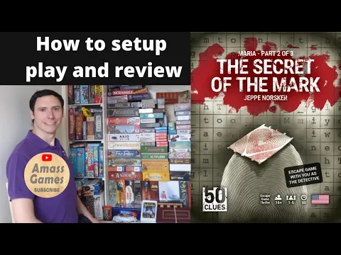 Secret of the Mark 50 Clues: narrative board game how to setup play review escape room * Amass Games