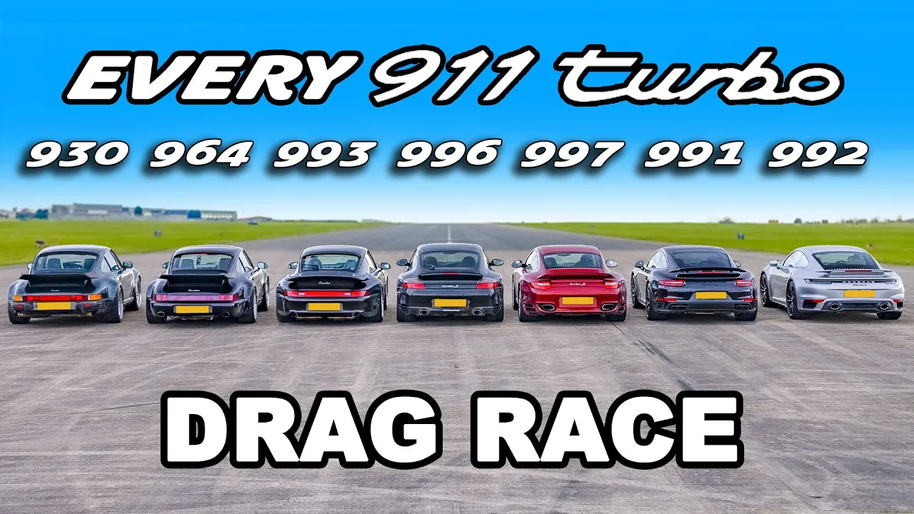 Porsche 911 Turbo generations DRAG RACE