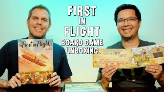 Unboxing First in Flight - Early Airplane Deck Building Game