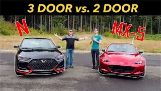 2019 Hyundai Veloster N vs  2019 Mazda MX 5 Review