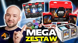 Star Wars: Unlimited - Spark of Rebellion | Starter | 3xBooster | Double Deck Pod | Akrylowe żetony