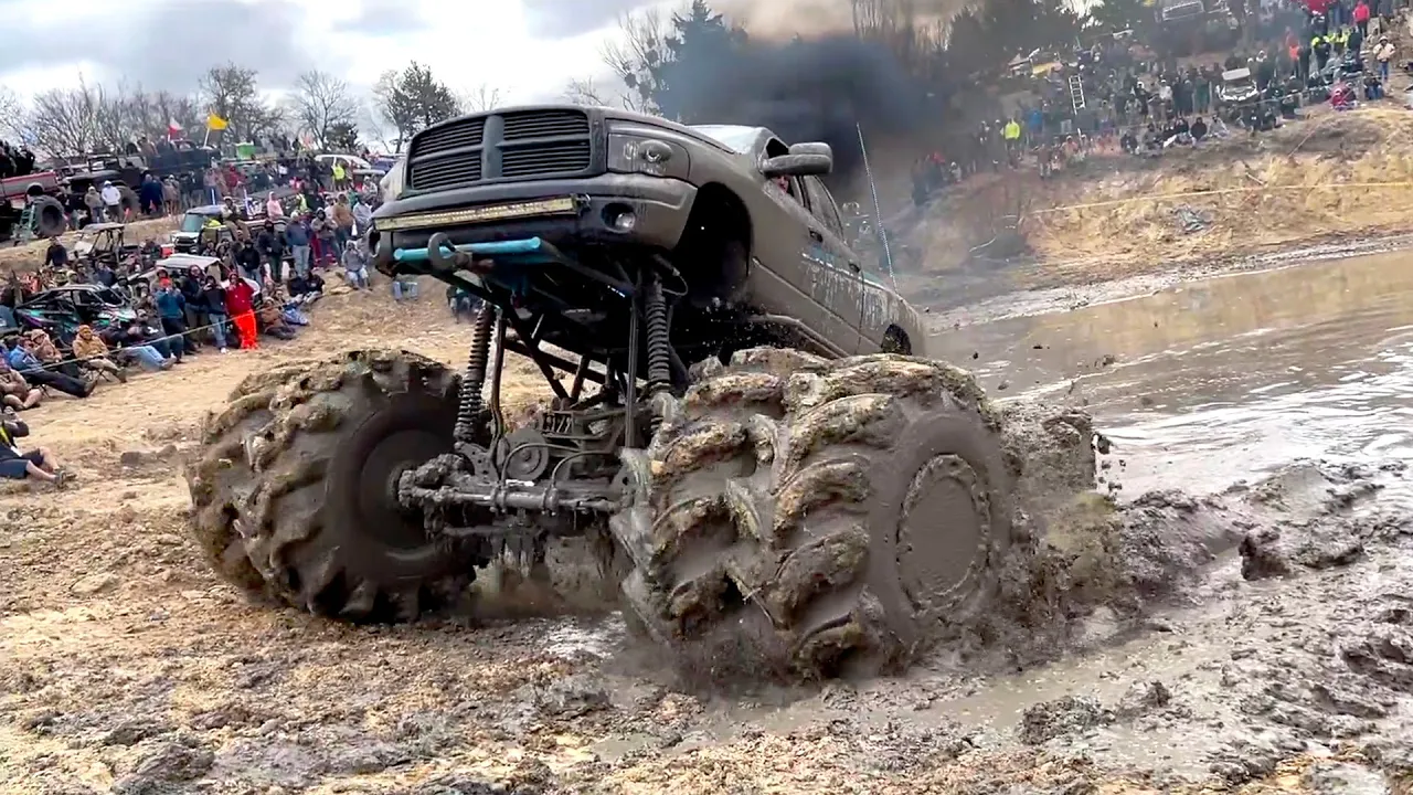 Mega Trucks Attempt Impossible Mud Pit