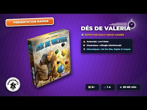 présentation rapide du jeu de société DES DE VALERIA #expliquemoica @luckyduckgamesfr9756