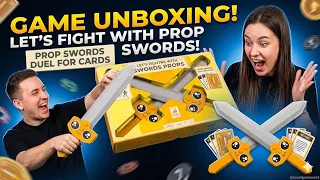LET'S HIT EACH OTHER WITH FAKE SWORDS board game unboxing @boardgameworld