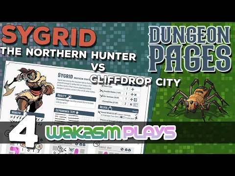 Dungeon Pages - Ep 4 - (Daily) Sygrid the Northern Warrior in Cliffdrop City - Solo BoardGaming