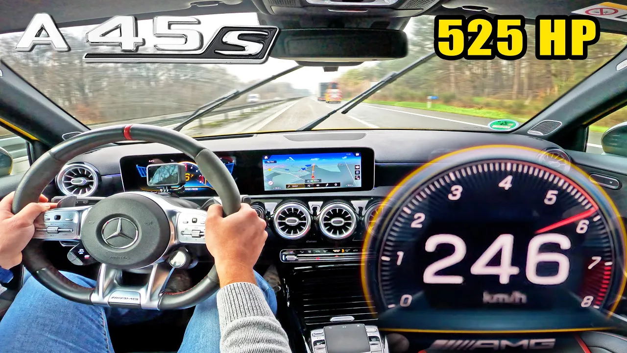 525HP Mercedes AMG A45 S POSAIDON is LOUD on a WET AUTOBAHN