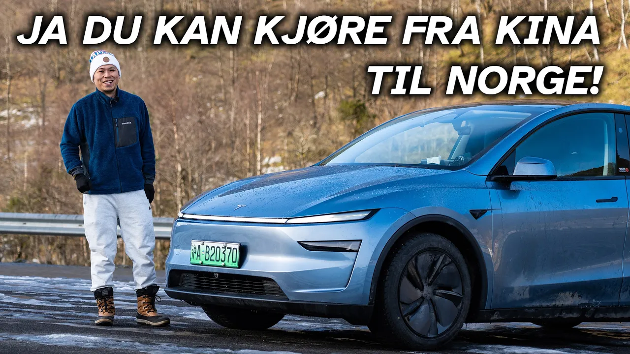 Kjørte fra Kina til Norge i en Tesla Model Y!
