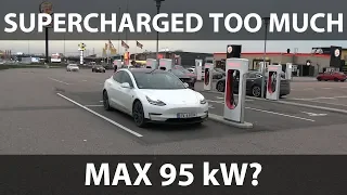 Tesla Model 3 with reduced supercharger speed