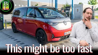 VW ID. Buzz GTX Long Wheelbase (86 kWh) Range Test at 130 km/h (81 mph) | How Far Does It Go?