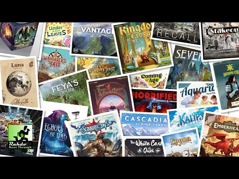 24 mostly Essen games ranked & reviewed with a VERY special guest host! Rahdo Rounds Up Sept '25