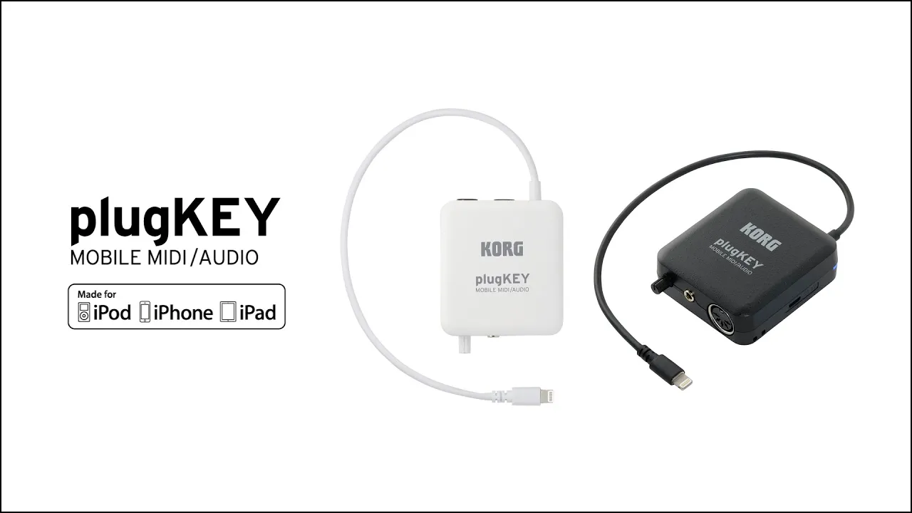 Product video thumbnail for Korg PLUGKEY MIDI to iOS Lightning Adaptor (White)