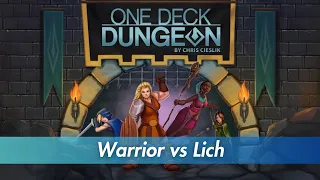 One Deck Dungeon Playthrough - Warrior vs Lich