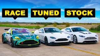 Are racing cars ACTUALLY FAST? Aston Martin DRAG RACE