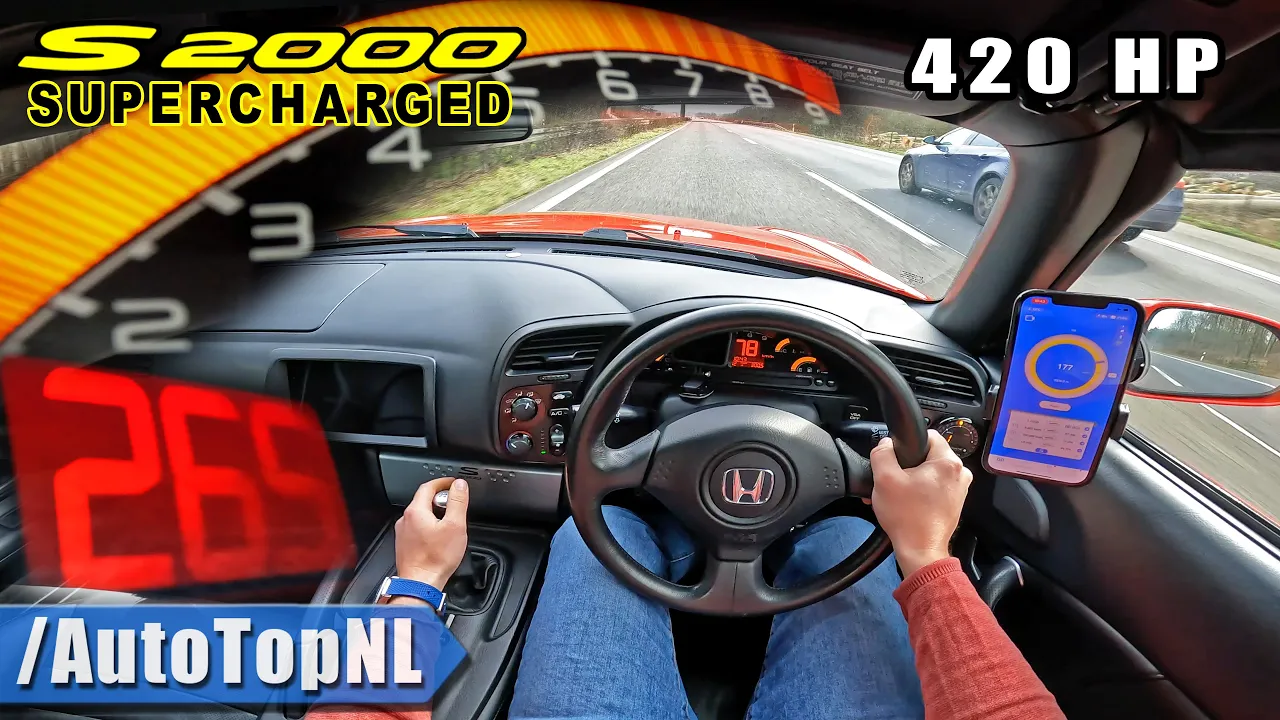 420HP Honda S2000 SUPERCHARGED 265KM/H POV on AUTOBAHN by AutoTopNL